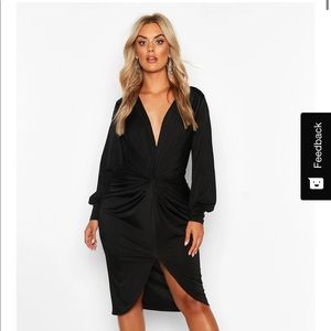 Boohoo front plunge midi dress